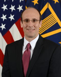Terry Emmert, Deputies Assisstant Secretary of Defense, (Materiel Readiness), poses for his official portrait in the Army portrait studio at the Pentagon in Arlington, Virginia, Feb. 17, 2016.  (U.S. Army photo by Monica King/Released)