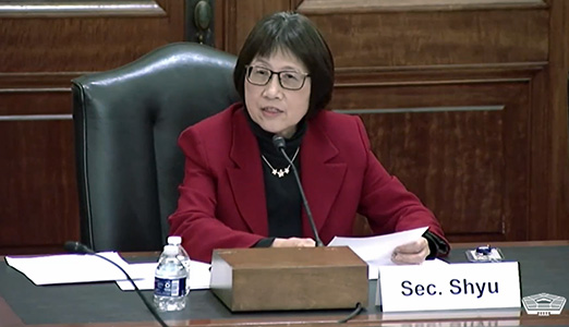 The Senate Armed Services Subcommittee on Emerging Threats and Capabilities discusses the Defense Department’s posture for supporting and fostering innovation with Heidi Shyu.