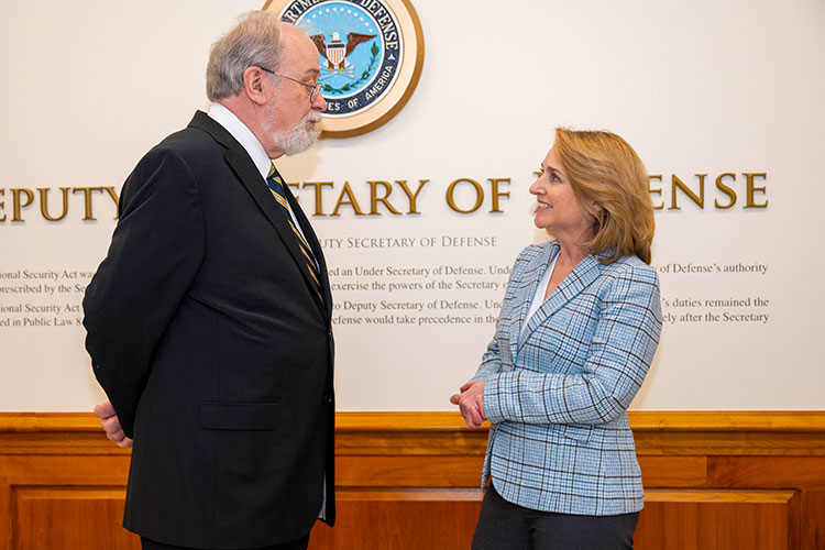 The Defense Science Board recognized James R. Gosler, the 2022 recipient of the Eugene G. Fubini Award in a ceremony November 8 at the Pentagon.