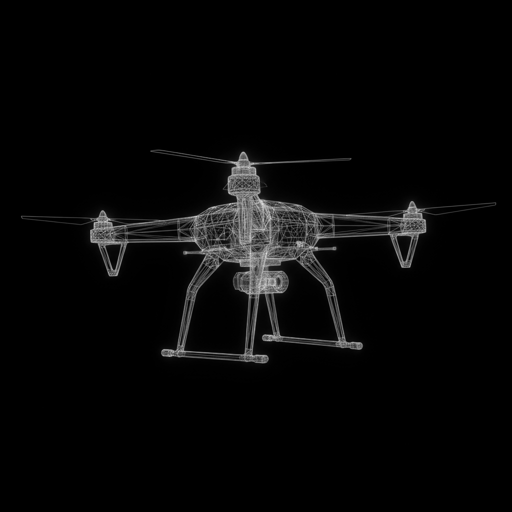 drone, wireframe, dark, 
