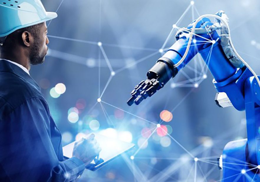 manufacturing, robot arm, blue, technology