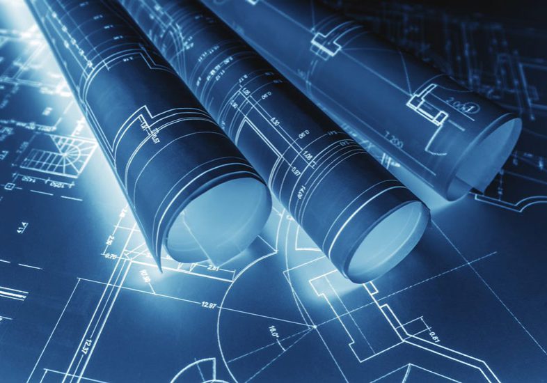 blueprints-glowing background, technology, engineering, blue, blueprints, architecture, planning