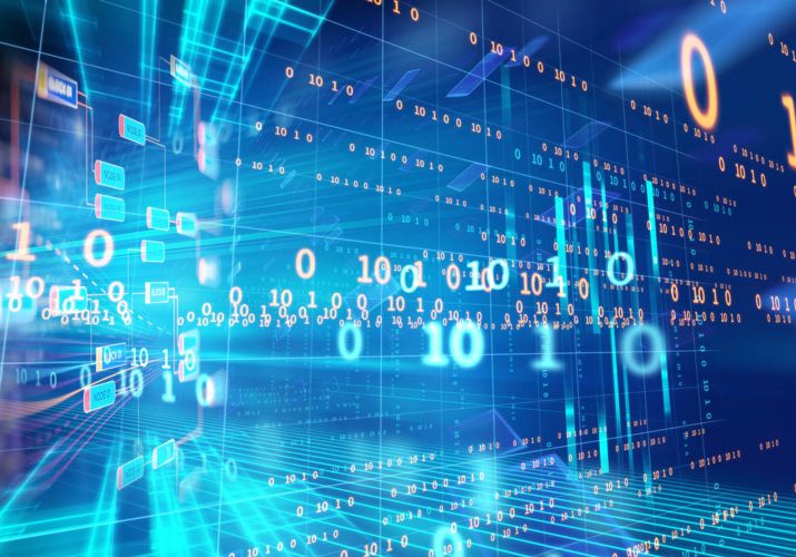 Digital Grid Floating Numbers