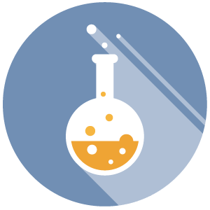 Beaker Full of Chemicals, Icon, Thumbnail, Science-Vector