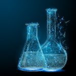 blue, science, beakers, liquid, chemistry