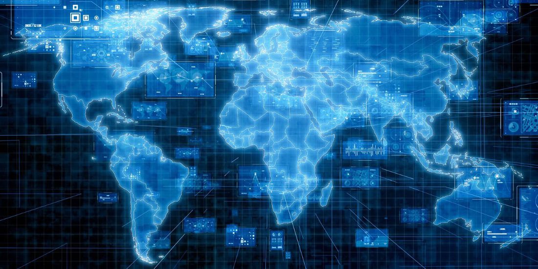 world map, continents, blue, technology, screens, background, countries